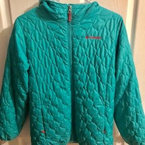 Columbia lightweight teal polyester coat XL
